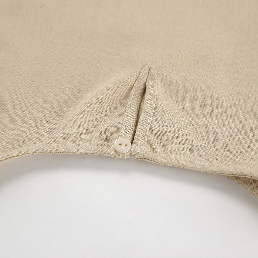 Linen Sleeveless Top With Split Pants Set