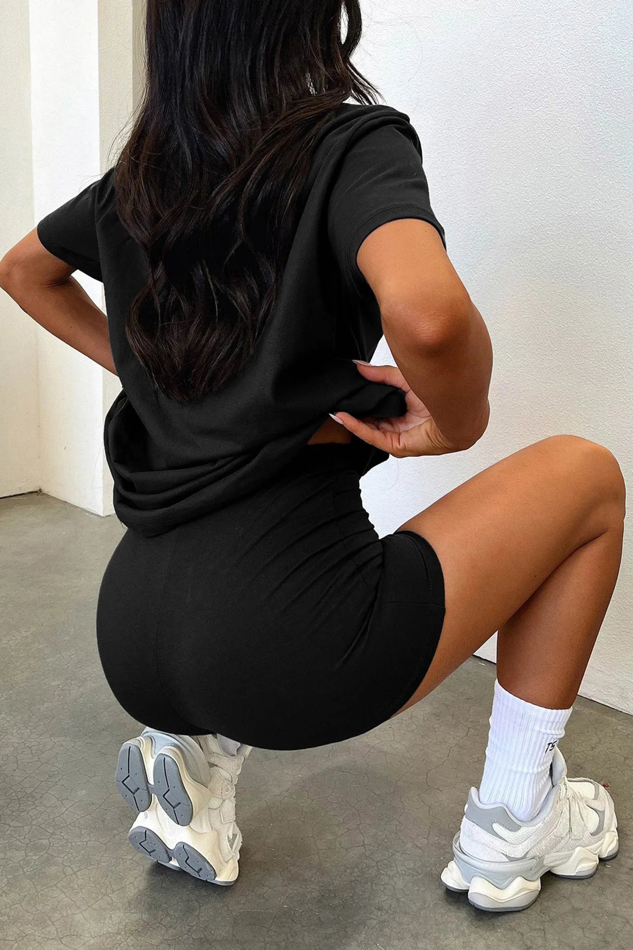 V Neck Short Sleeve T-shirt Shorts Set