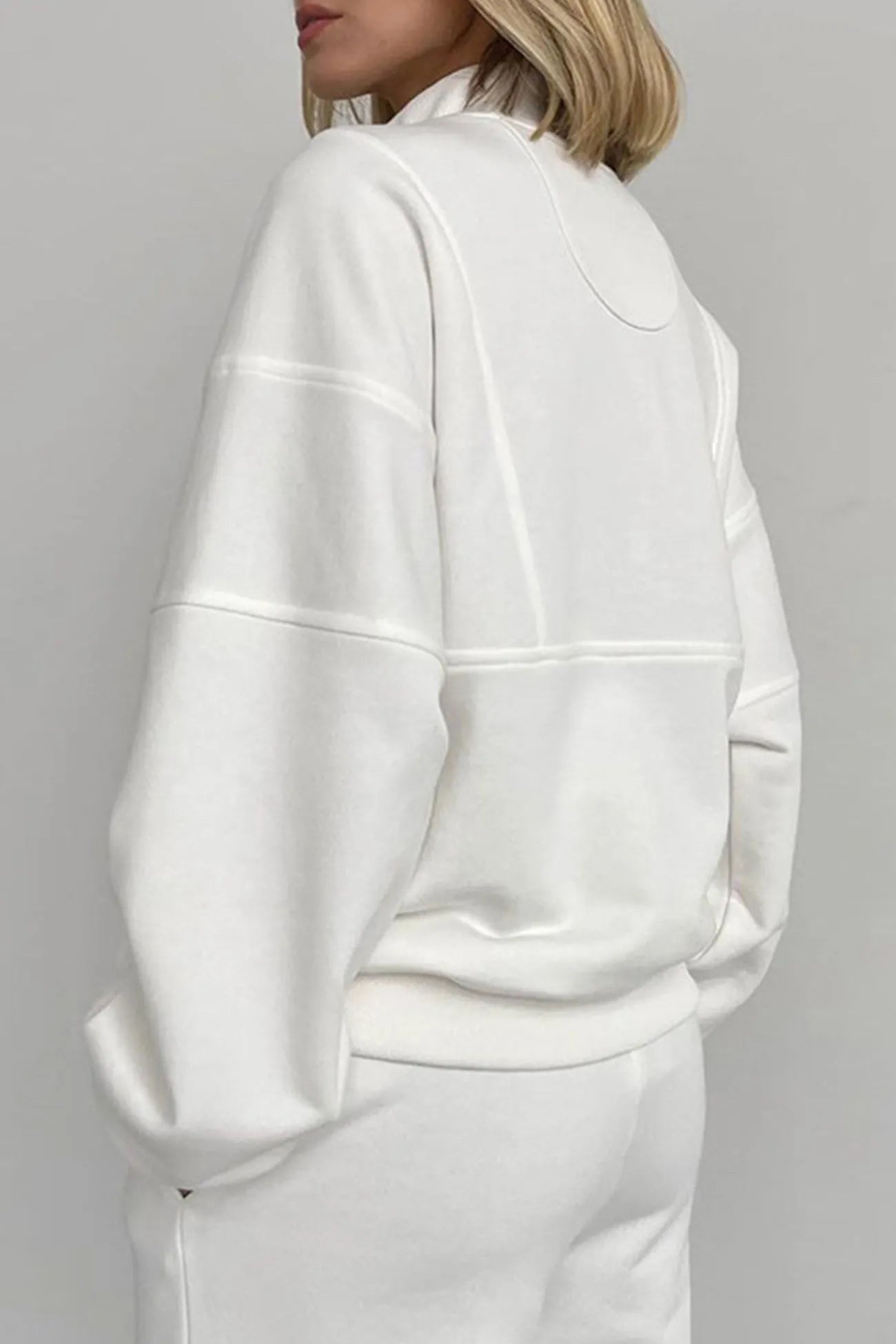 Zip-up Stand Neck Sweatshirt Suits